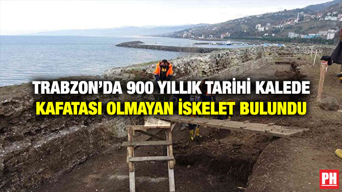 Trabzon’da 900 Yıllık Tarihi Kalede Kafatası Olmayan İskelet Bulundu
