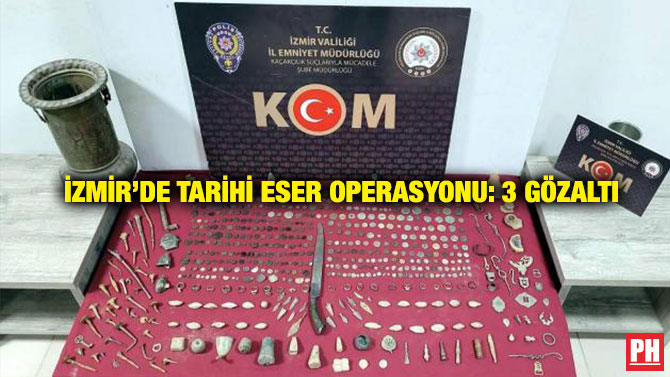 İzmir’de Tarihi Eser Operasyonu: 3 Gözaltı
