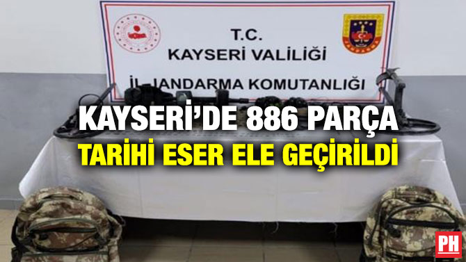 Kayseri’de 886 Parça Tarihi Eser Ele Geçirildi