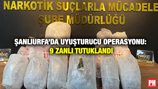 Şanlıurfa’da Uyuşturucu Operasyonu: 9 Zanlı Tutuklandı