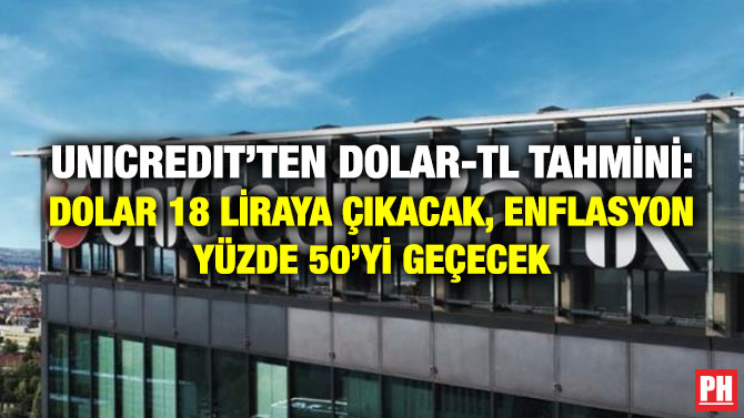 Unicredit’ten Dolar-TL Tahmini: Dolar 18 Liraya Çıkacak, Enflasyon Yüzde 50’yi Geçecek
