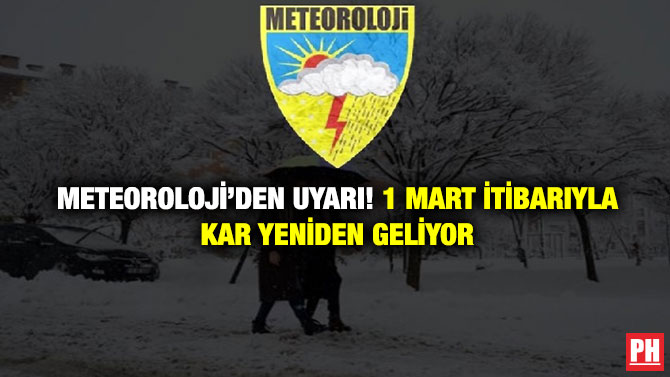 Meteoroloji’den Uyarı! 1 Mart İtibarıyla Kar Yeniden Geliyor