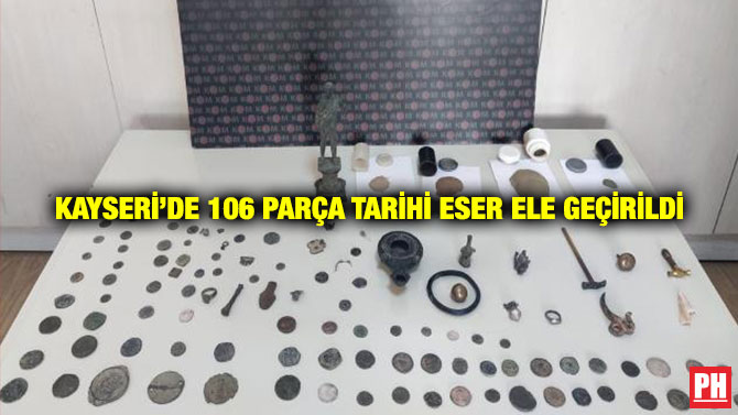 Kayseri’de 106 Parça Tarihi Eser Ele Geçirildi