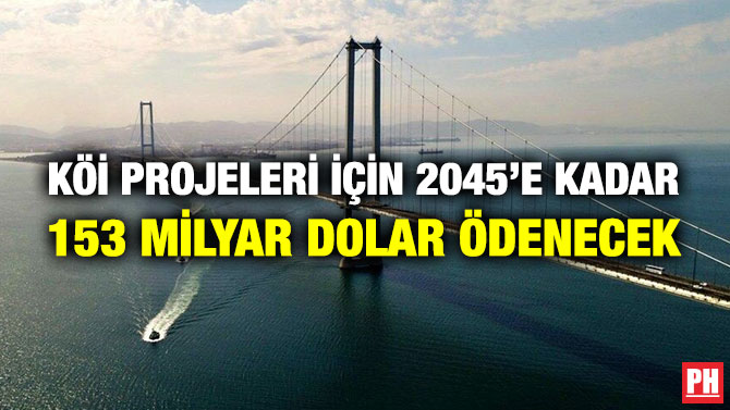 KÖİ Projeleri için 2045’e Kadar 153 Milyar Dolar Ödenecek