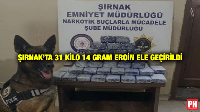 Şırnak’ta 31 Kilo 14 Gram Eroin Ele Geçirildi