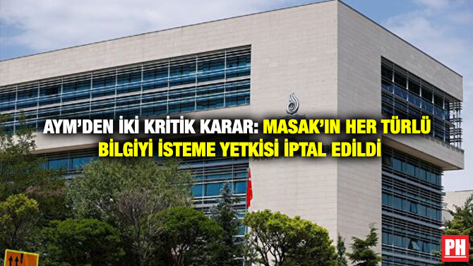 AYM’den İki Kritik Karar: MASAK’ın Her Türlü Bilgiyi İsteme Yetkisi İptal Edildi