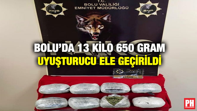Bolu’da 13 Kilo 650 Gram Uyuşturucu Ele Geçirildi
