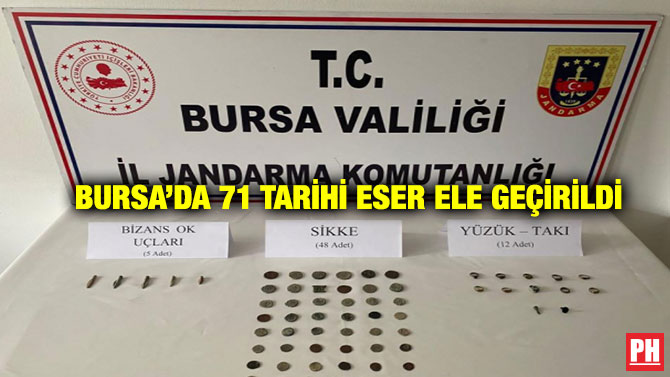 Bursa’da 71 Tarihi Eser Ele Geçirildi