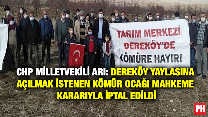 CHP Milletvekili Arı: Dereköy Yaylasına Açılmak İstenen Kömür Ocağı Mahkeme Kararıyla İptal Edildi