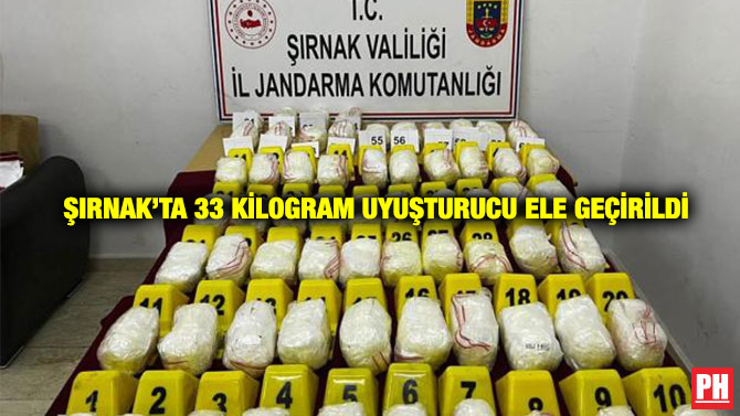Şırnak’ta 33 Kilogram Uyuşturucu Ele Geçirildi