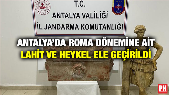 Antalya’da Roma Dönemine Ait Lahit ve Heykel Ele Geçirildi
