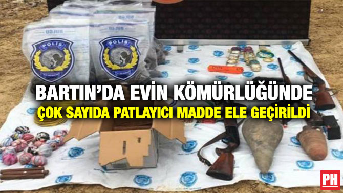 Bartın’da Evin Kömürlüğünde Çok Sayıda Patlayıcı Madde Ele Geçirildi