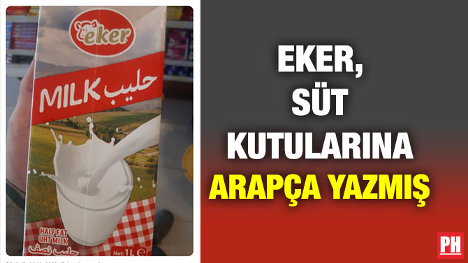 Eker, Süt Kutularına Arapça Yazmış