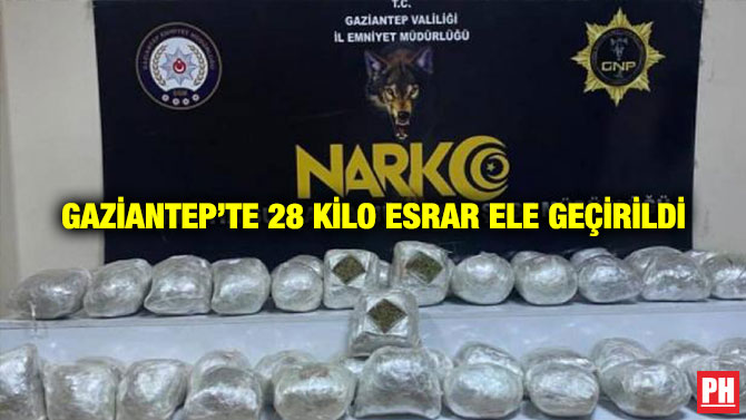 Gaziantep’te 28 Kilo Esrar Ele Geçirildi