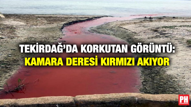 Tekirdağ’da Korkutan Görüntü: Kamara Deresi Kırmızı Akıyor
