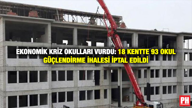 Ekonomik Kriz Okulları Vurdu: 18 Kentte 93 Okul Güçlendirme İhalesi İptal Edildi