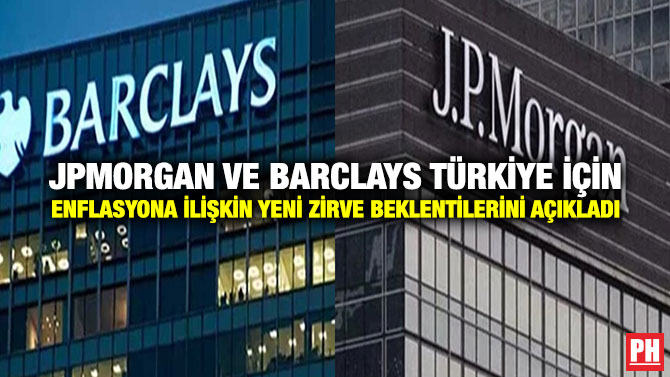 JPMorgan ve Barclays Türkiye için Enflasyona ilişkin Yeni Zirve Beklentilerini Açıkladı