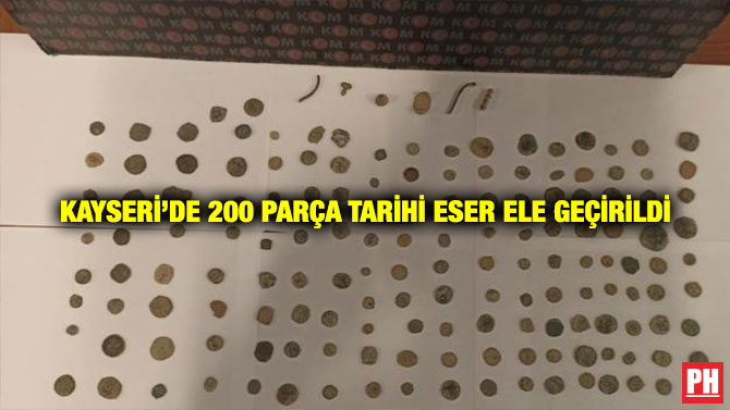 Kayseri’de 200 Parça Tarihi Eser Ele Geçirildi