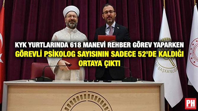 KYK Yurtlarında 618 Manevi Rehber Görev Yaparken Görevli Psikolog Sayısının Sadece 52’de Kaldığı Ortaya Çıktı