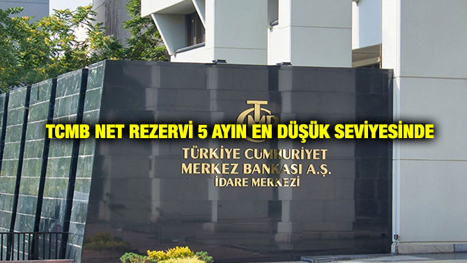 TCMB Net Rezervi 5 Ayın en Düşük Seviyesinde