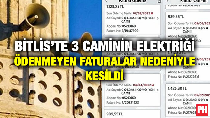 Bitlis’te 3 Caminin Elektriği Ödenmeyen Faturalar Nedeniyle Kesildi