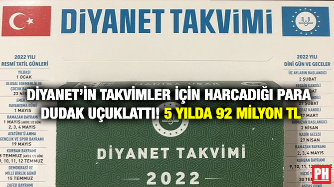 Diyanet’in Takvimler İçin Harcadığı Para Dudak Uçuklattı! 5 Yılda 92 Milyon TL