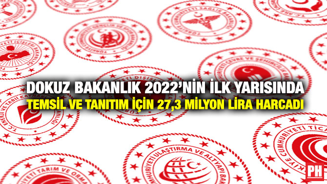 Dokuz Bakanlık 2022’nin İlk Yarısında Temsil ve Tanıtım İçin 27,3 Milyon Lira Harcadı