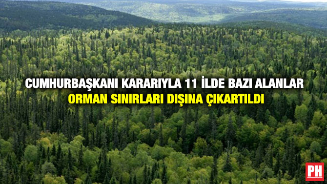 Cumhurbaşkanı Kararıyla 11 İlde Bazı Alanlar Orman Sınırları Dışına Çıkartıldı