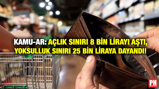 KAMU-AR: Açlık Sınırı 8 Bin Lirayı Aştı, Yoksulluk Sınırı 25 Bin Liraya Dayandı!