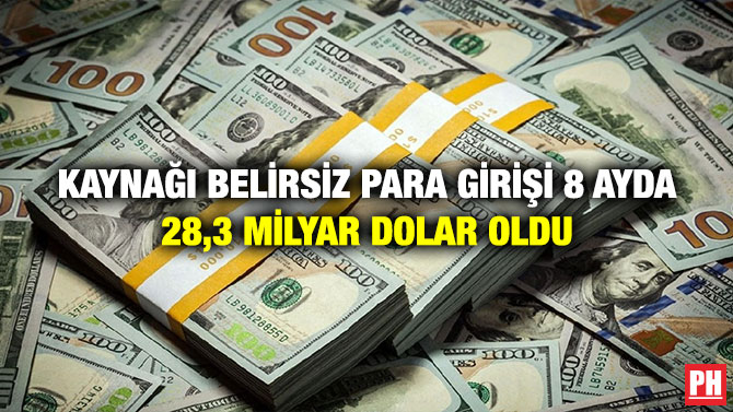 Kaynağı Belirsiz Para Girişi 8 Ayda 28,3 Milyar Dolar Oldu
