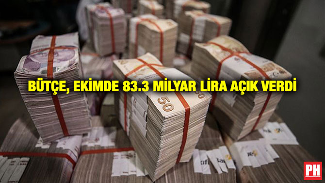 Bütçe, Ekimde 83.3 Milyar Lira Açık Verdi