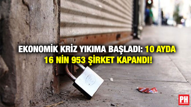 Ekonomik Kriz Yıkıma Başladı: 10 Ayda 16 Nin 953 Şirket Kapandı!