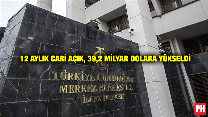 12 Aylık Cari Açık, 39,2 Milyar Dolara Yükseldi