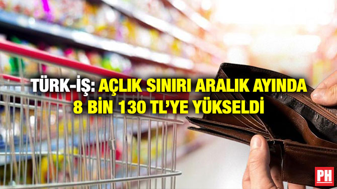 Türk-İş: Açlık Sınırı Aralık Ayında 8 Bin 130 TL’ye Yükseldi