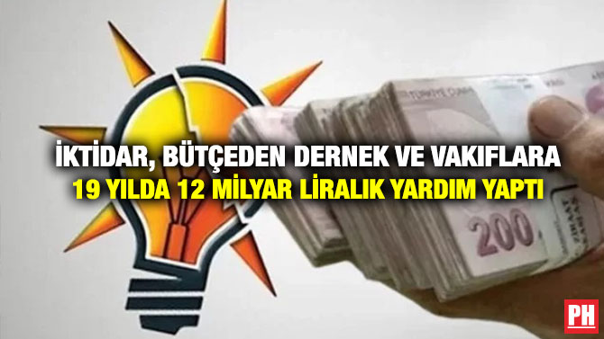 İktidar, Bütçeden Dernek ve Vakıflara 19 Yılda 12 Milyar Liralık Yardım Yaptı