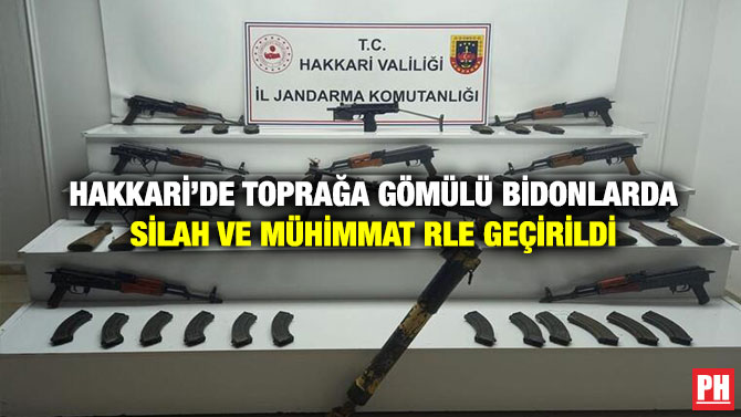 Hakkari’de Toprağa Gömülü Bidonlarda Silah ve Mühimmat Rle Geçirildi