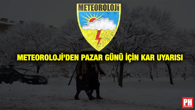 Meteoroloji’den Pazar Günü İçin Kar Uyarısı