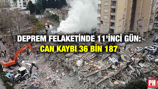 Deprem Felaketinde 11’inci Gün: Can kaybı 36 Bin 187