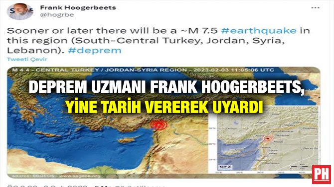 Deprem Uzmanı Frank Hoogerbeets, Yine Tarih Vererek uyardı