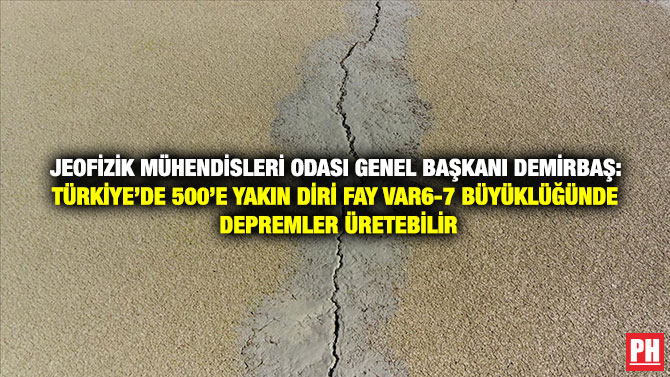 Jeofizik Mühendisleri Odası Genel Başkanı Demirbaş: Türkiye’de 500’e Yakın Diri Fay Var 6-7 Büyüklüğünde Depremler Üretebilir