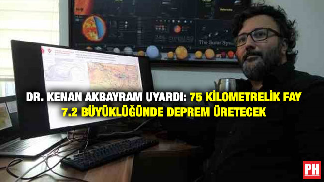 Dr. Kenan Akbayram Uyardı: 75 Kilometrelik Fay 7.2 Büyüklüğünde Deprem Üretecek