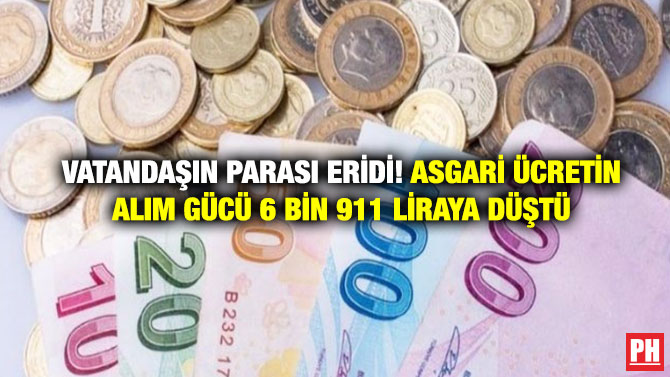 Vatandaşın Parası Eridi! Asgari Ücretin Alım Gücü 6 Bin 911 Liraya Düştü