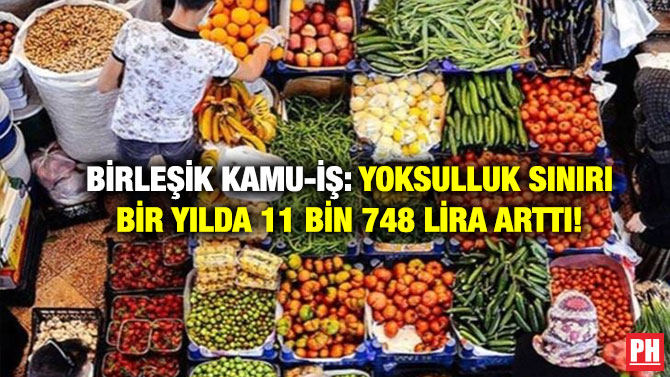 Birleşik Kamu-İş: Yoksulluk Sınırı Bir Yılda 11 bin 748 Lira Arttı!