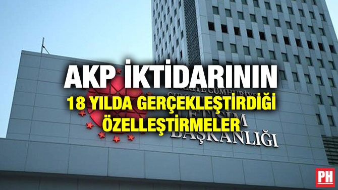 Akp İktidarının 18 Yılda Gerçekleştirdiği Özelleştirmeler