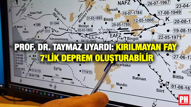 Prof. Dr. Taymaz Uyardı: Kırılmayan fay 7’lik Deprem Oluşturabilir