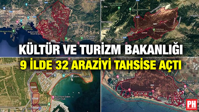 Kültür ve Turizm Bakanlığı 9 İlde 32 Araziyi Tahsise Açtı