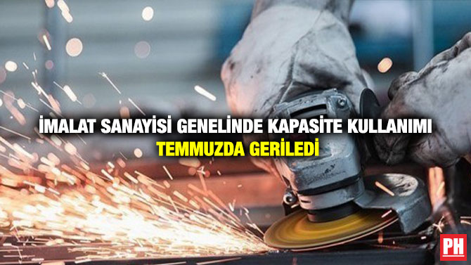 İmalat Sanayisi Genelinde Kapasite Kullanımı Temmuzda Geriledi