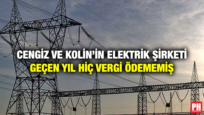 Cengiz ve Kolin’in Elektrik Şirketi Geçen Yıl Hiç Vergi Ödememiş