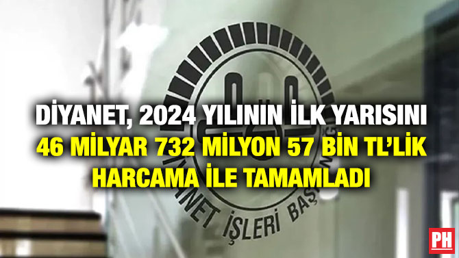 Diyanet, 2024 Yılının ilk Yarısını 46 milyar 732 Milyon 57 Bin TL’lik Harcama ile Tamamladı