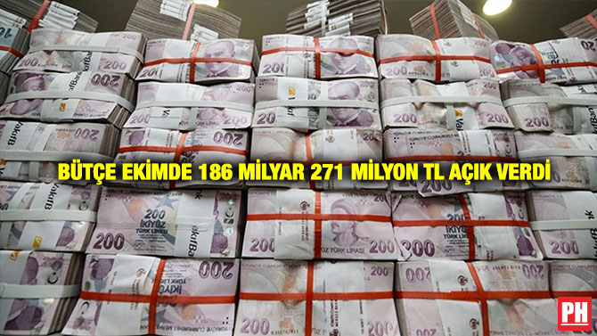 Bütçe Ekimde 186 Milyar 271 Milyon TL Açık Verdi